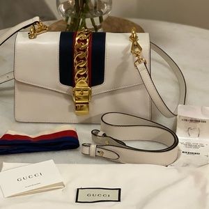 Authentic Gucci Sylvia White Leather Crossbody!